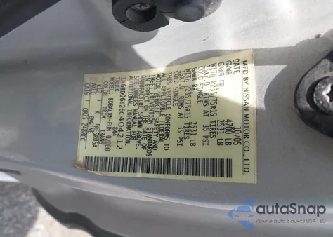 2006 Nissan Frontier Xe из США, поврежденный, VIN 1N6BD06T26C404212